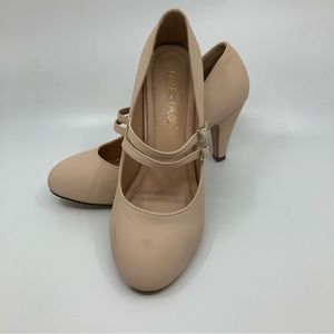 Chase + Chloe Nude Mary Jane Heels